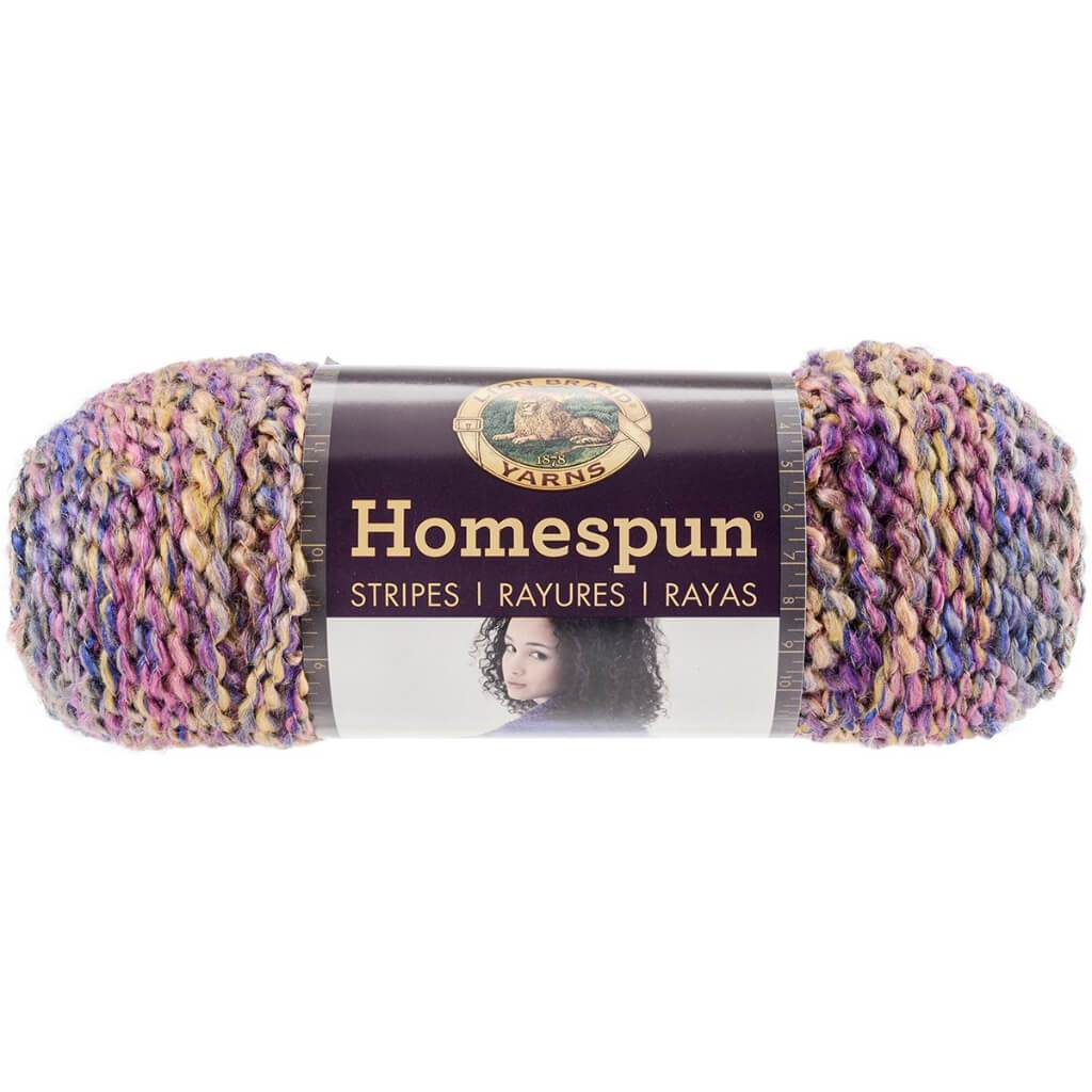 Lion Brand Homespun Thick &amp; Quick Yarn Tanzanite Stripes