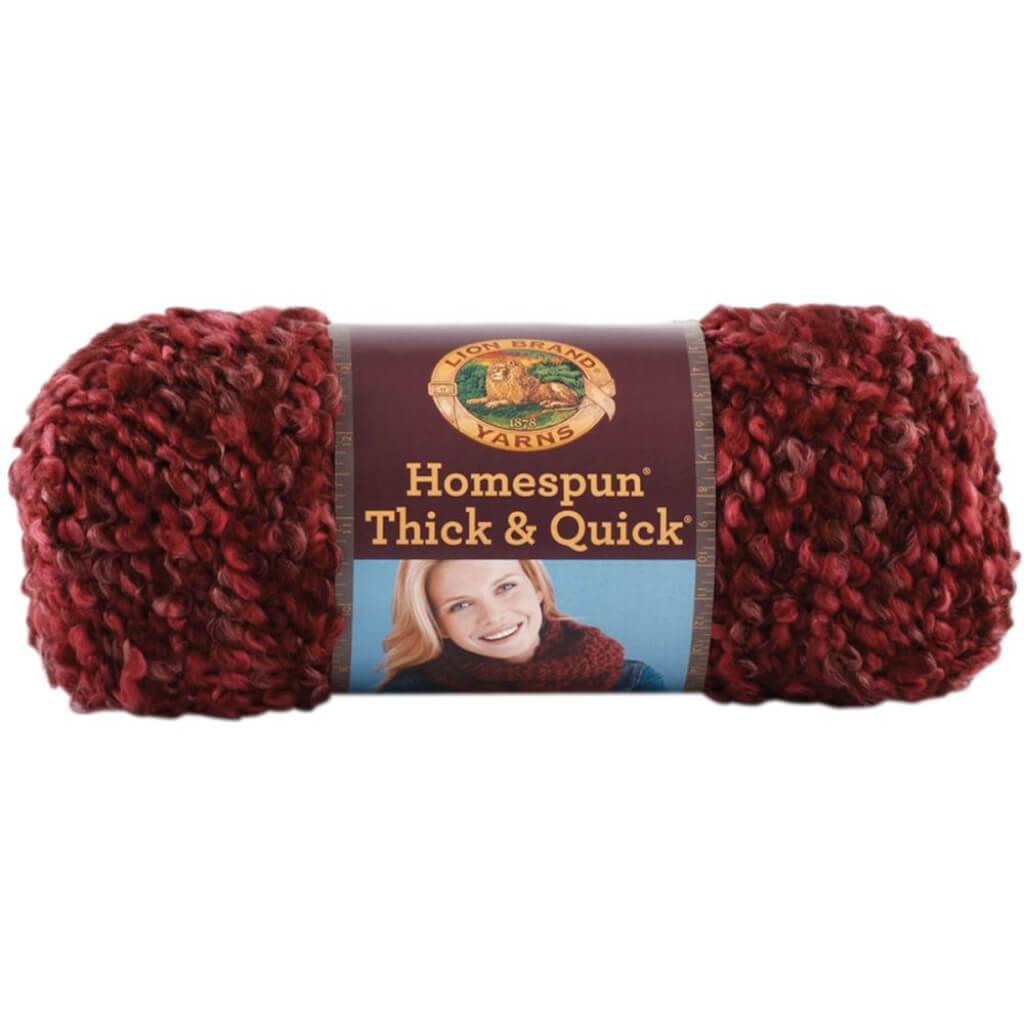 Lion Brand Homespun Thick &amp; Quick Yarn Claret