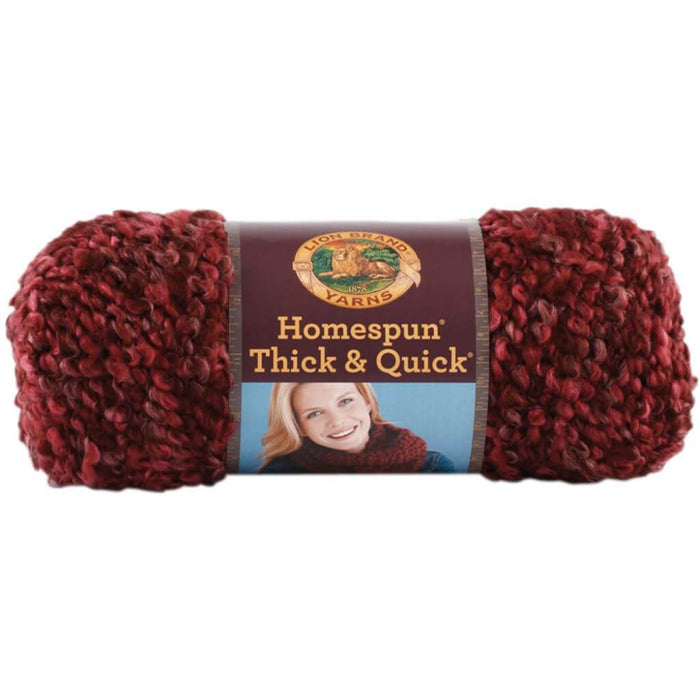 Lion Brand Homespun Thick & Quick Yarn Claret