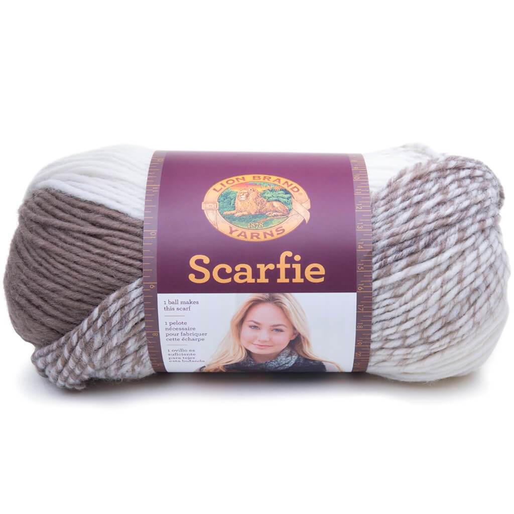 Lion Brand Scarfie Yarn Cream/Teal