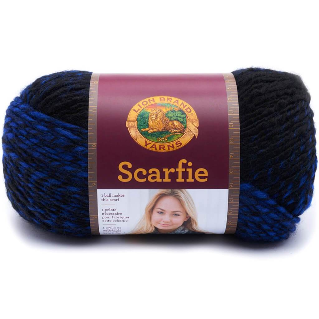 Lion Brand Scarfie Yarn Black/Royal