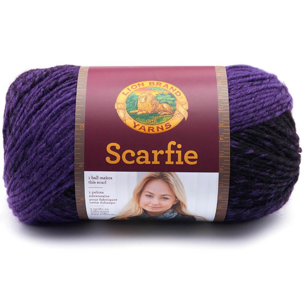 Lion Brand Scarfie Yarn Black/Purple