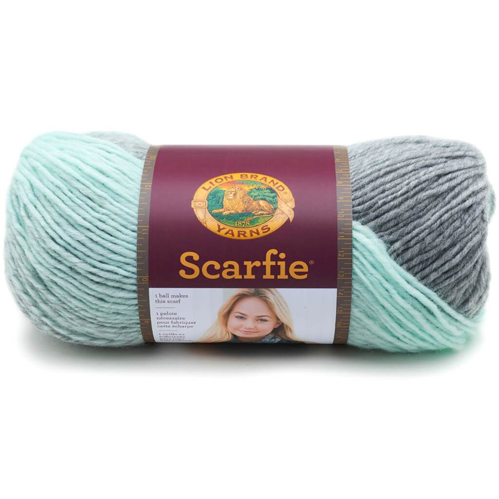 Lion Brand Scarfie Yarn Mint &amp; Silver