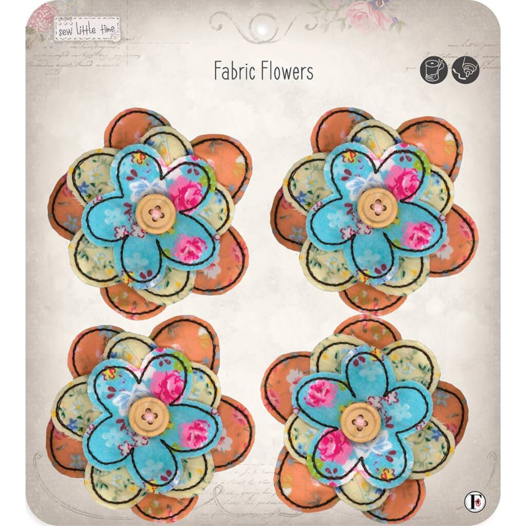 Fabric Editions Sew Little Time Sew-On Applique Flowers