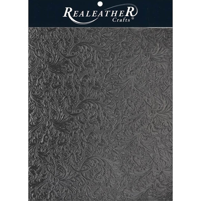Realeather Crafts Acanthus Trim Piece 8in x 11in Black
