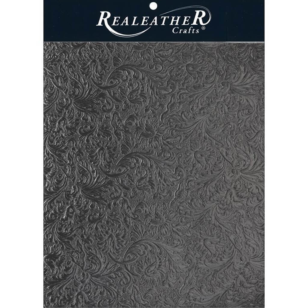 Realeather Crafts Acanthus Trim Piece 8in x 11in Black