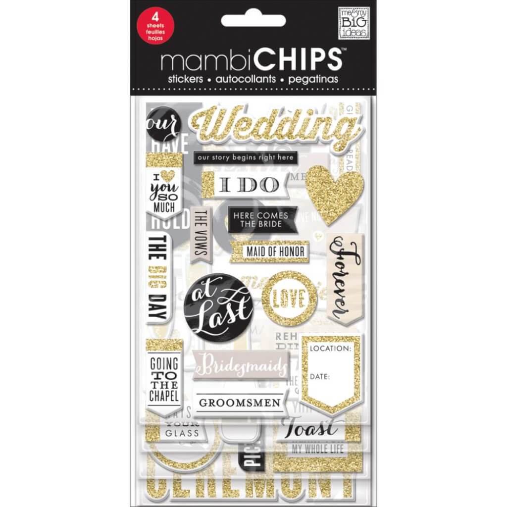 Me &amp; My Big Ideas Chipboard Value Pack Our Wedding, 61/Pkg