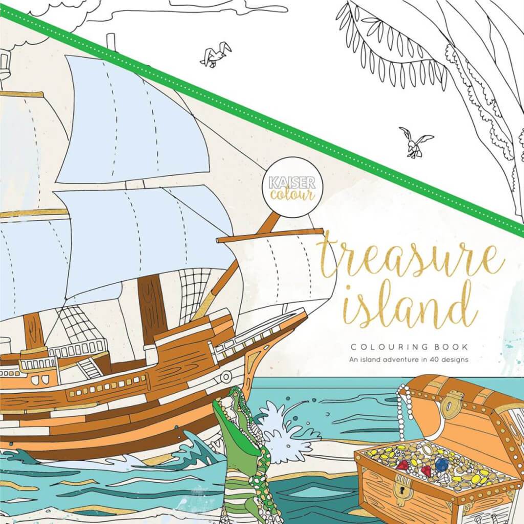 Perfect Bound Coloring Book 9.75in x 9.75in Treasure Island