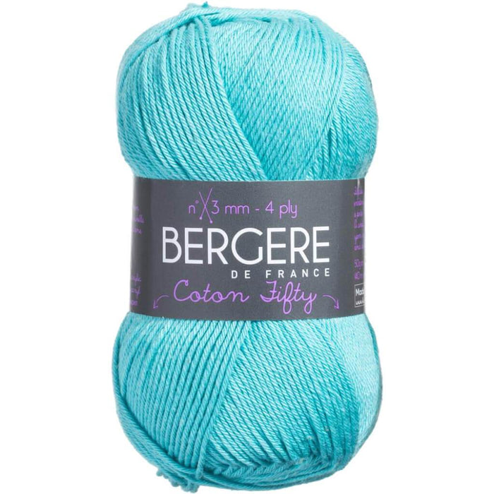Bergere De France Coton Fifty Turquoise Yarn 50g