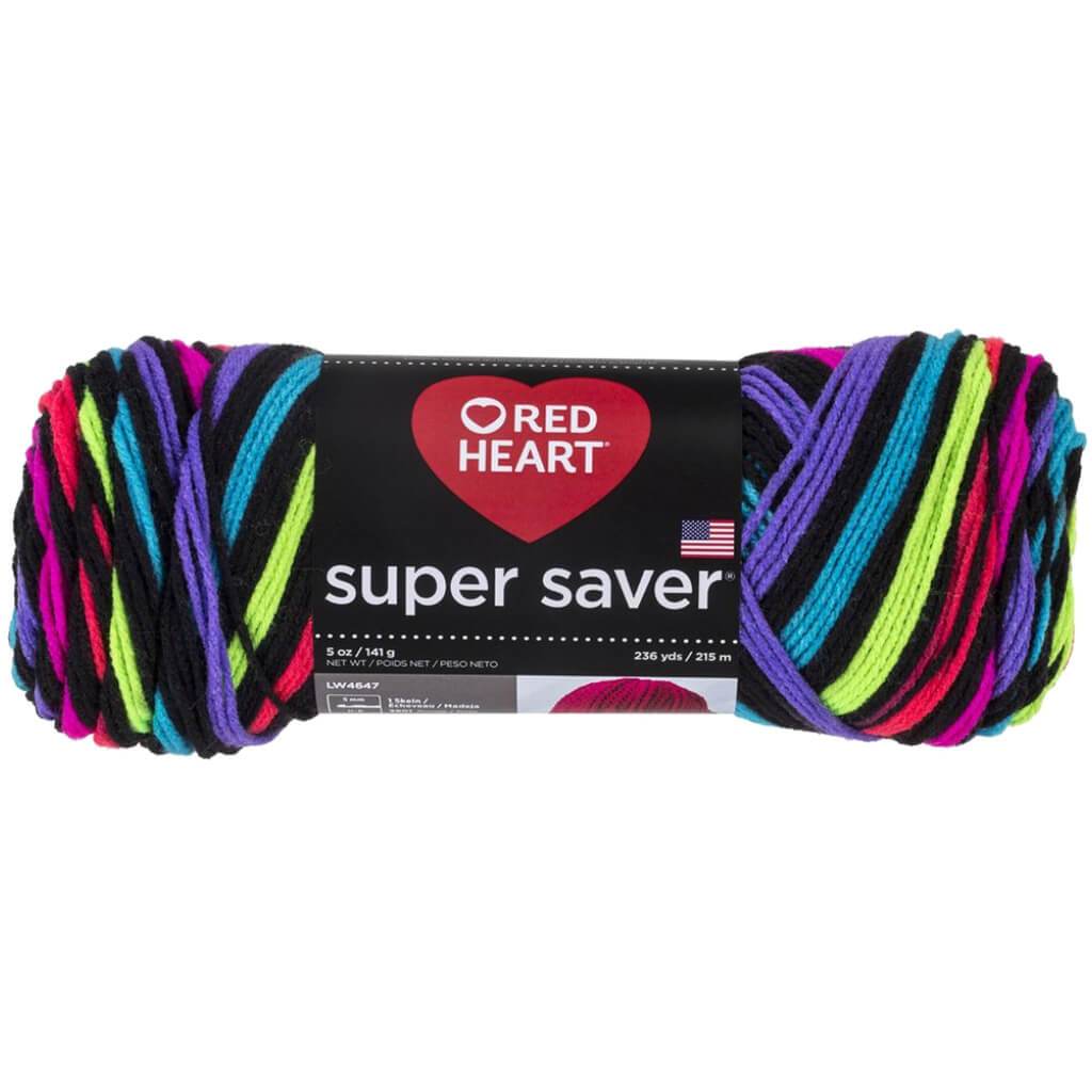 Red Heart Super Saver Yarn Neon Stripes