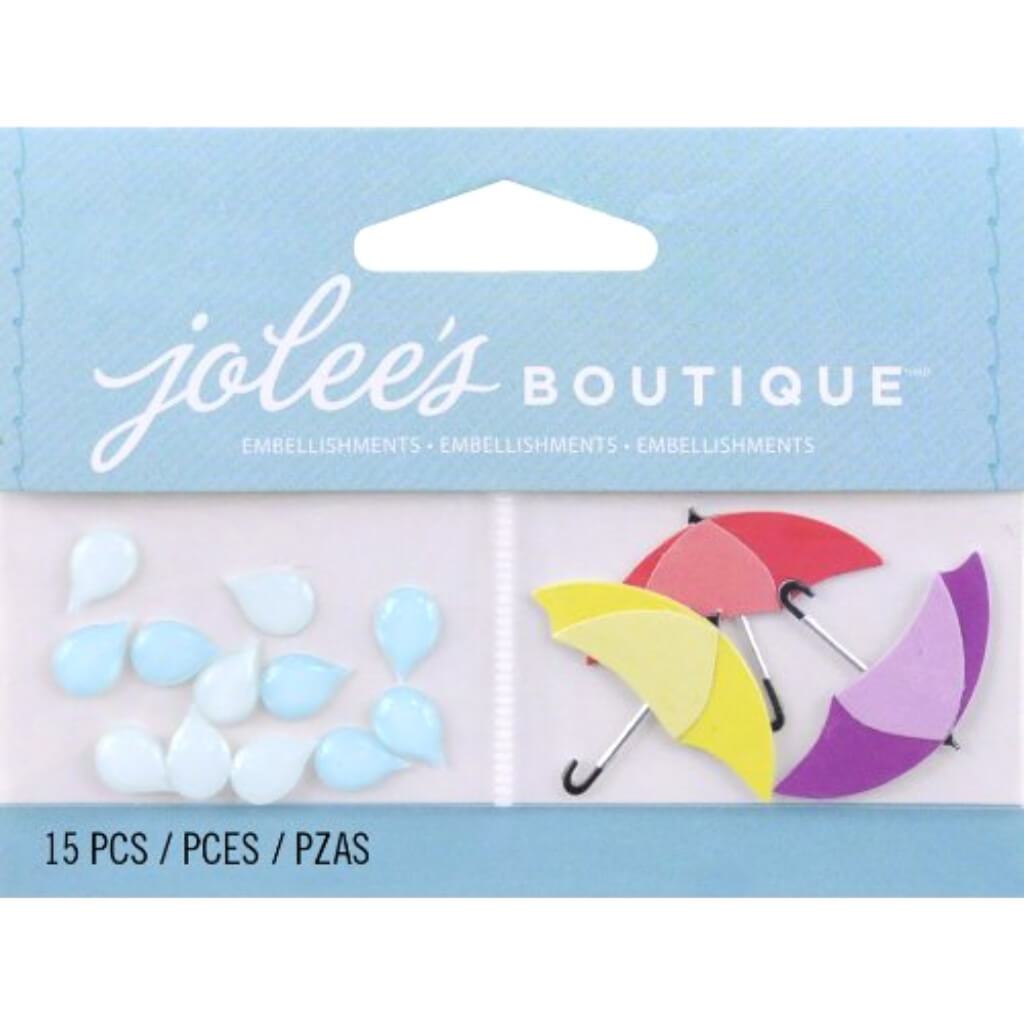 Jolee&#39;s Dimensional Embellishments Raindrops &amp; Umbrellas