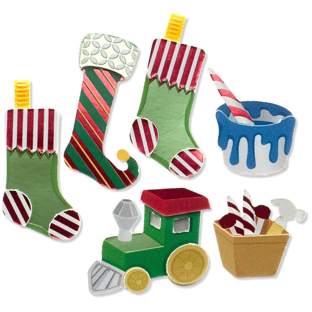 Jolee&#39;s Boutique Dimensional Embellishments 6/Pkg Stockings &amp; Toys