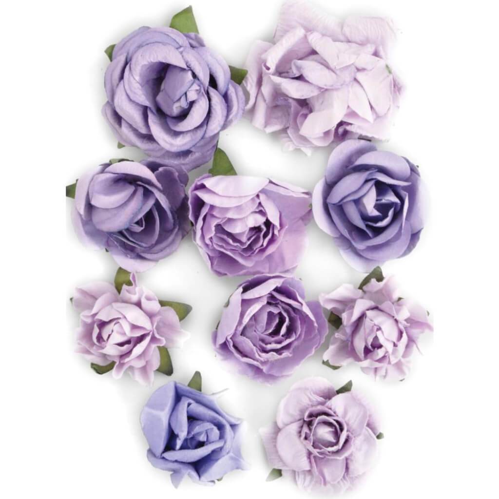 Kaisercraft Paper Blooms 10/Pkg Amethyst, 1in - 1.5in