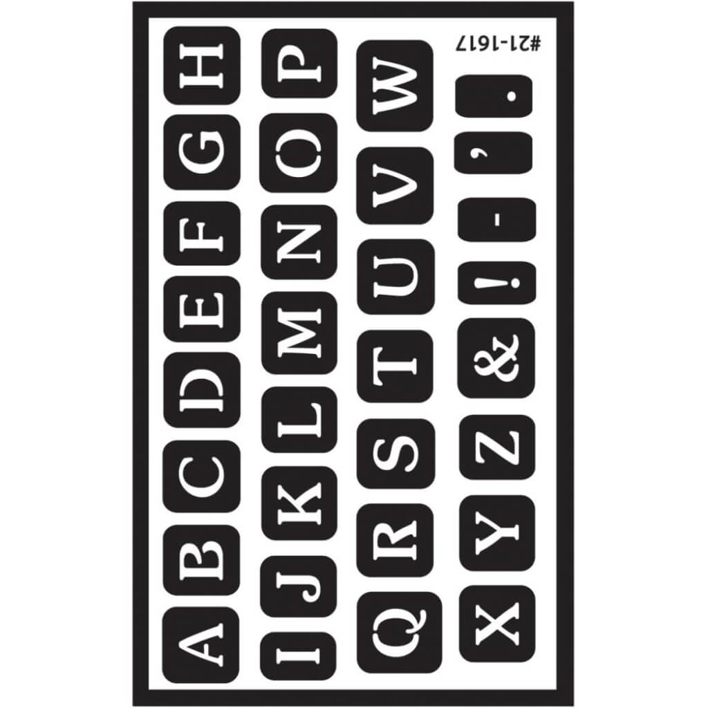 Over 'N' Over Reusable Stencils 5in x 8in Full Alphabet