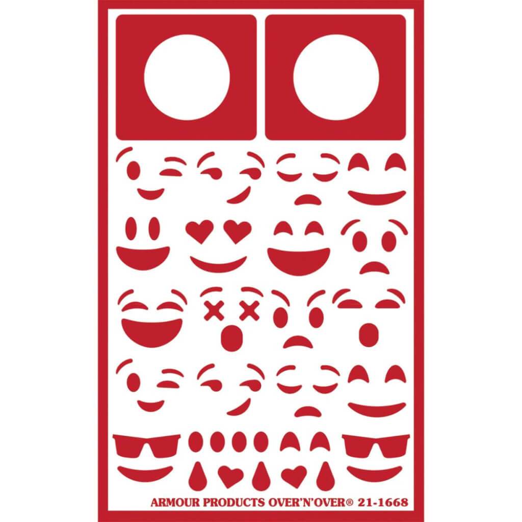 Over 'N' Over Reusable Stencils 5in x 8in Emojis