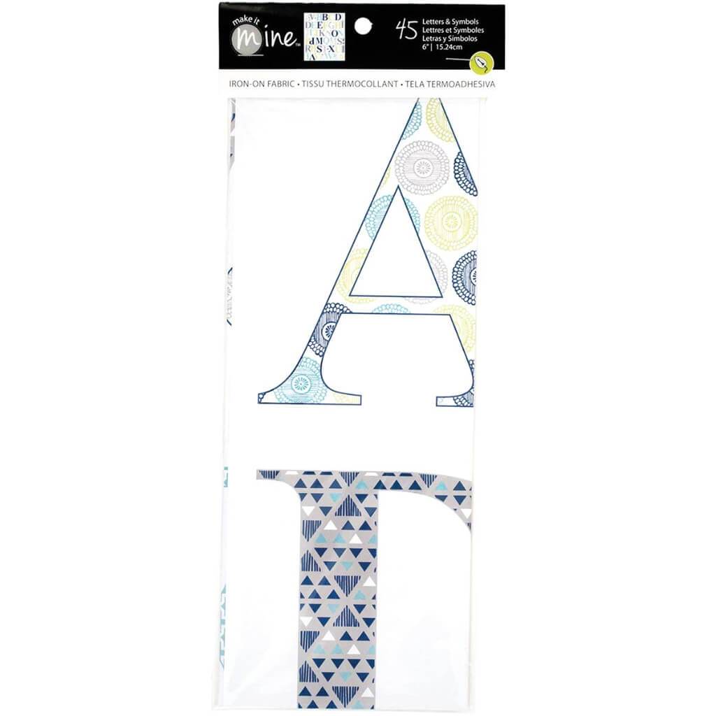 Alphabet Lowercase Iron-On Fabric Letters &amp; Symbols Cool