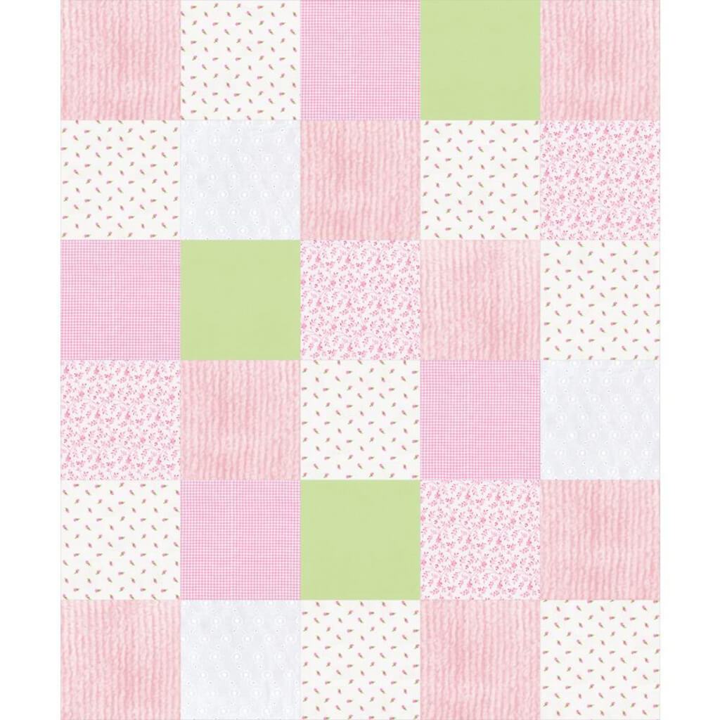 Fabric Editions Cuddly Quilt Kits Girl - Shabby Chic Assorted