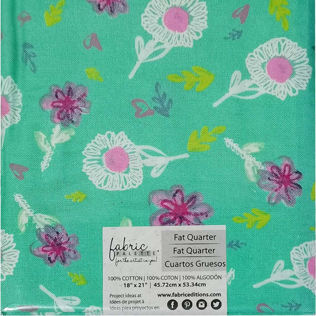 Fabric Palette Precut 18in x 21in Pookie Luna - Turquoise