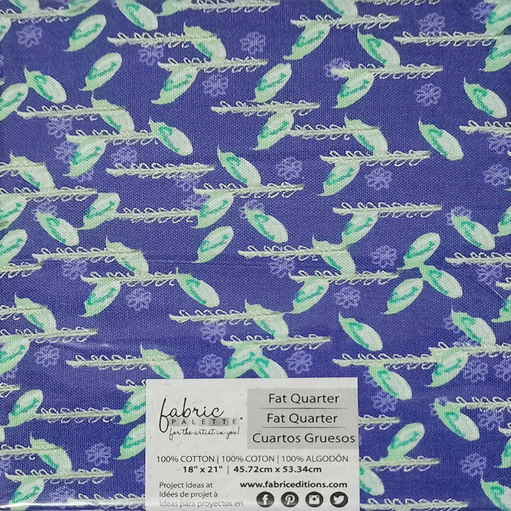 Fabric Palette Precut 18in x 21in Pookie Luna - Navy