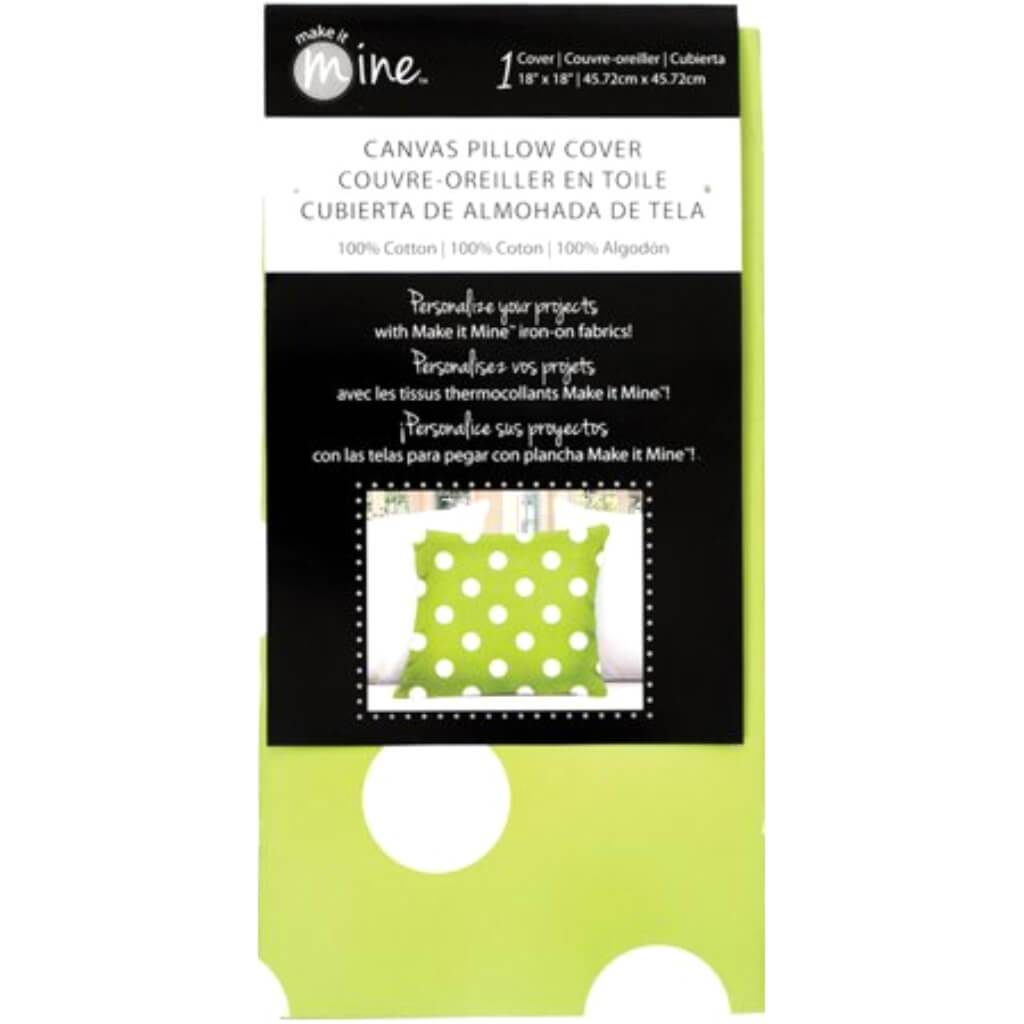 Canvas Pillow Cover 18in x 18in Lime Dot