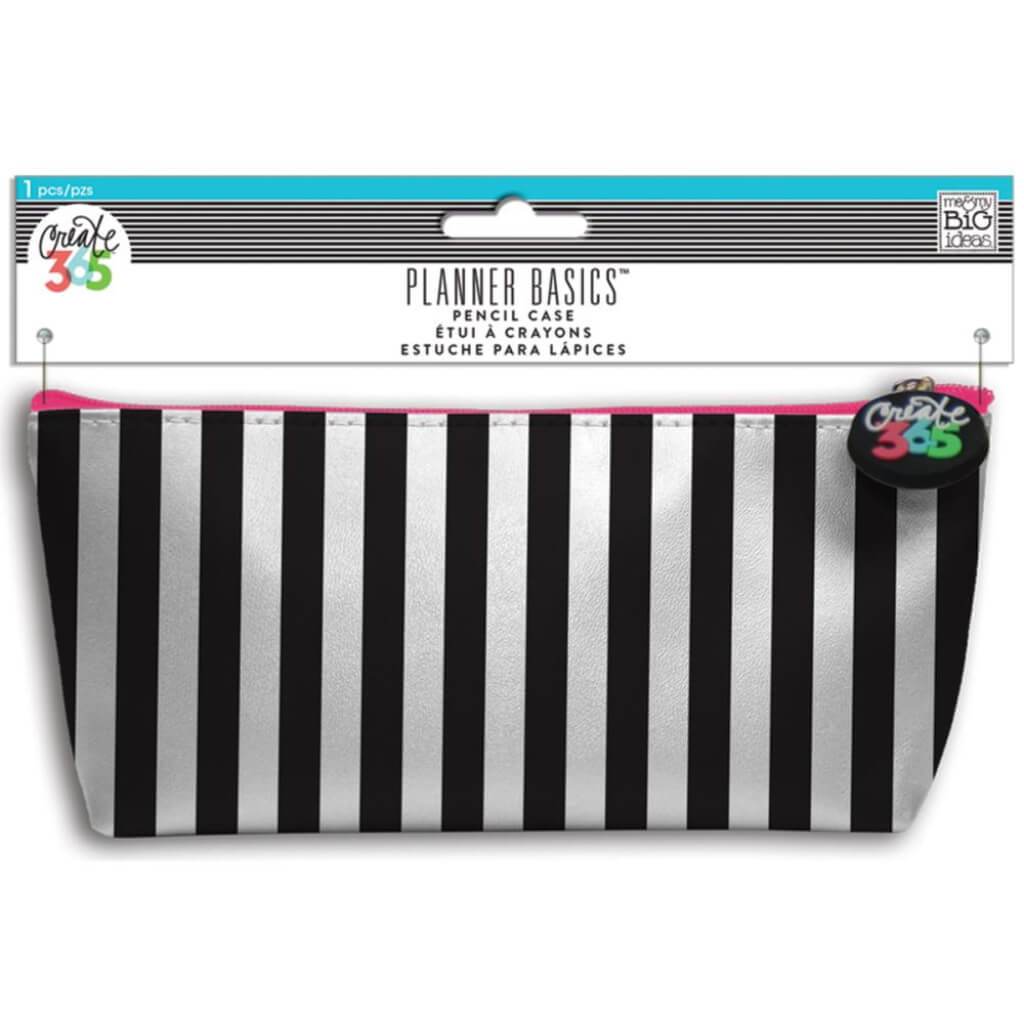 Happy Planner Pencil Pouch 3.5in x 8.25in Black &amp; White