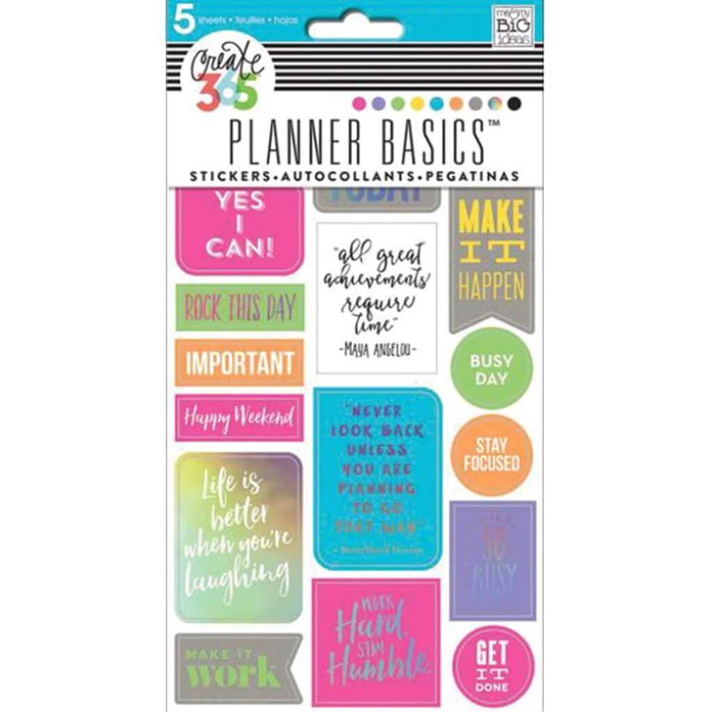 Happy Planner Stickers 5/Sheets Rock This Day, Neon