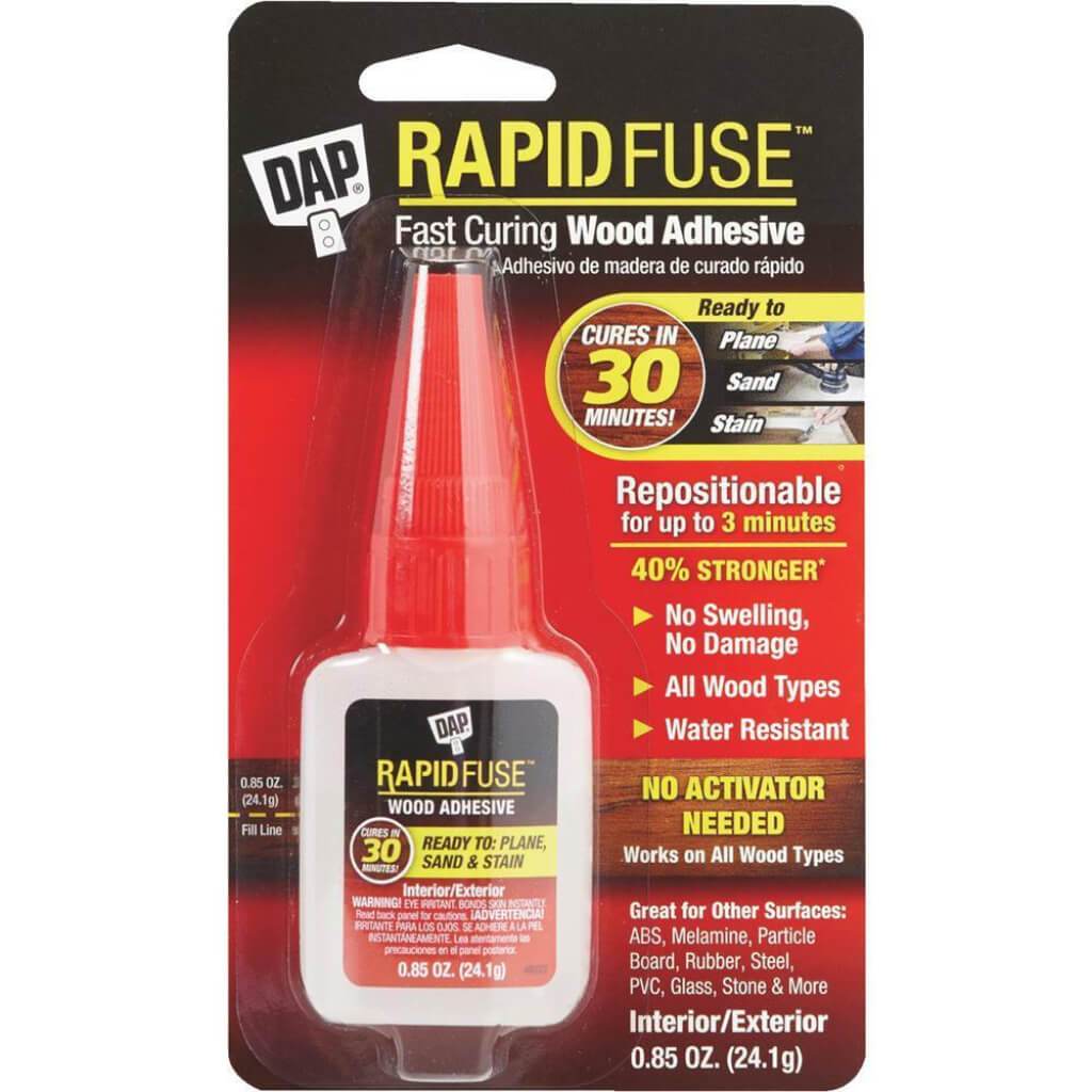 RAPID FUSE WOOD GLUE .85OZ CLR 