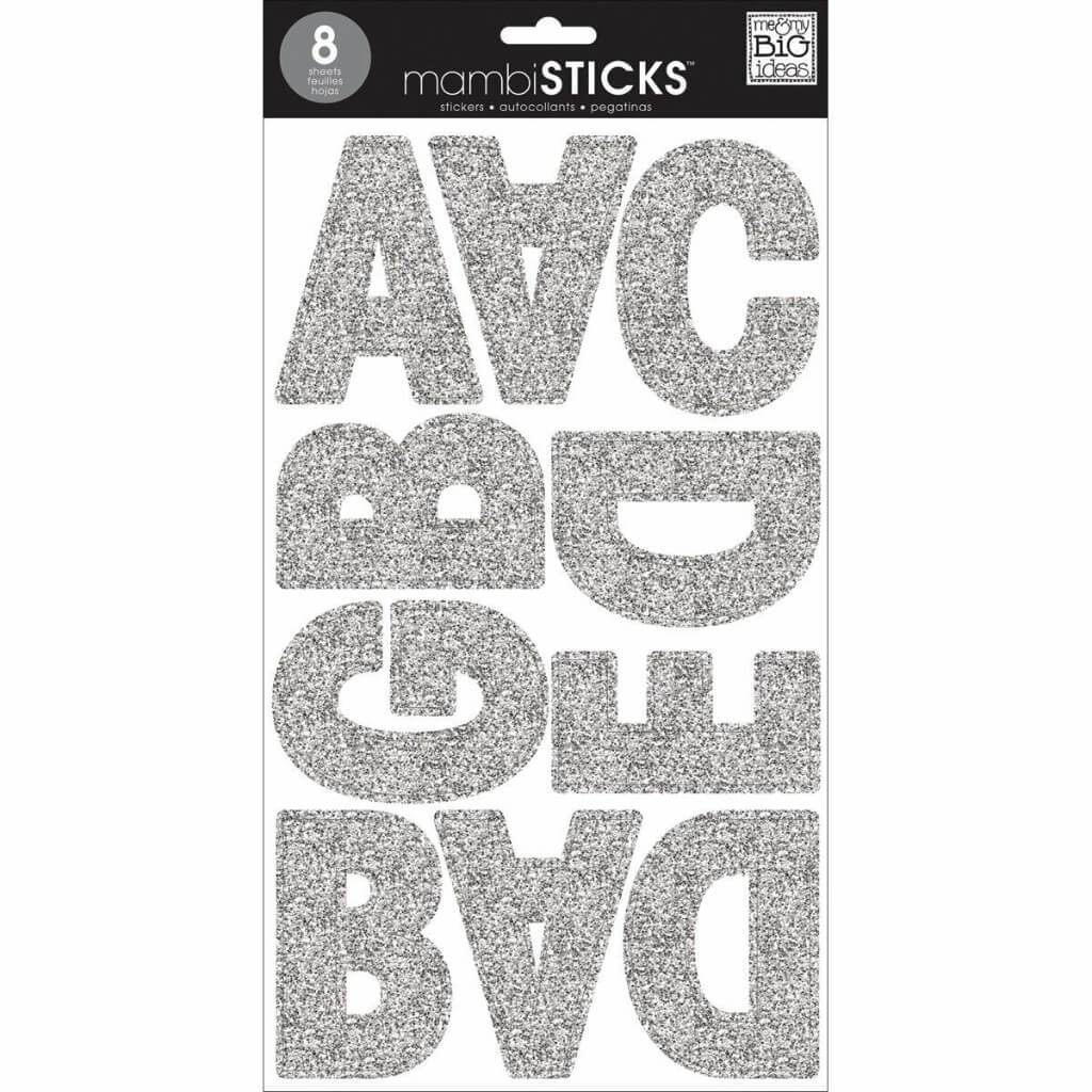 ABC LARGE STICKERS SILVER 