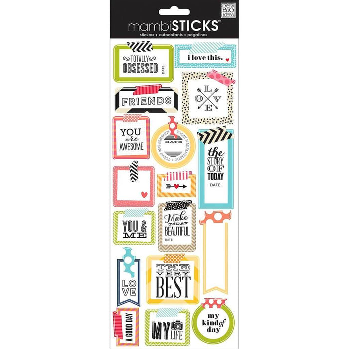 Me & My Big Ideas Sayings Stickers Washi Tape Shapes, 17/Pkg