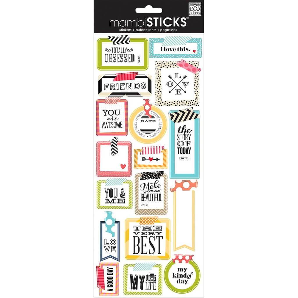 Me &amp; My Big Ideas Sayings Stickers Washi Tape Shapes, 17/Pkg