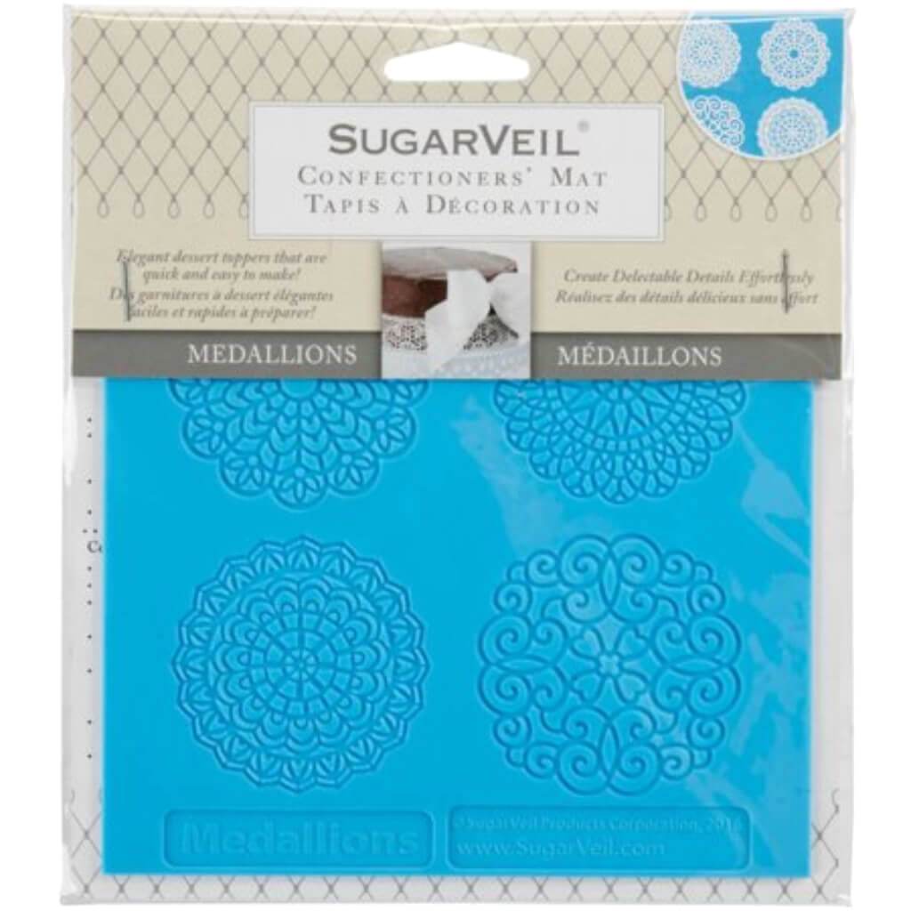 SugarVeil Silicone Confectioners' Mat 6.25inW x 7.25inH Medallions