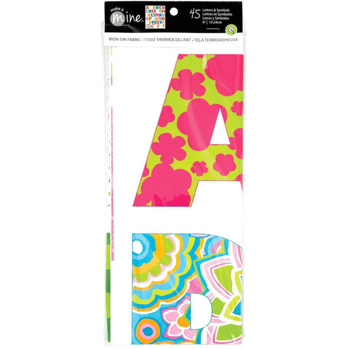 Alphabet Uppercase Iron-On Fabric Letters & Symbols Brights