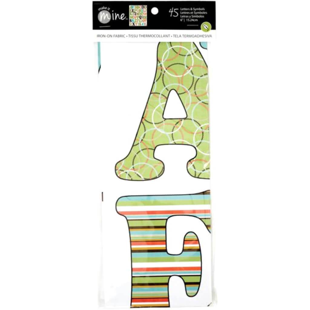 Alphabet Uppercase Iron-On Fabric Letters &amp; Symbols Modern