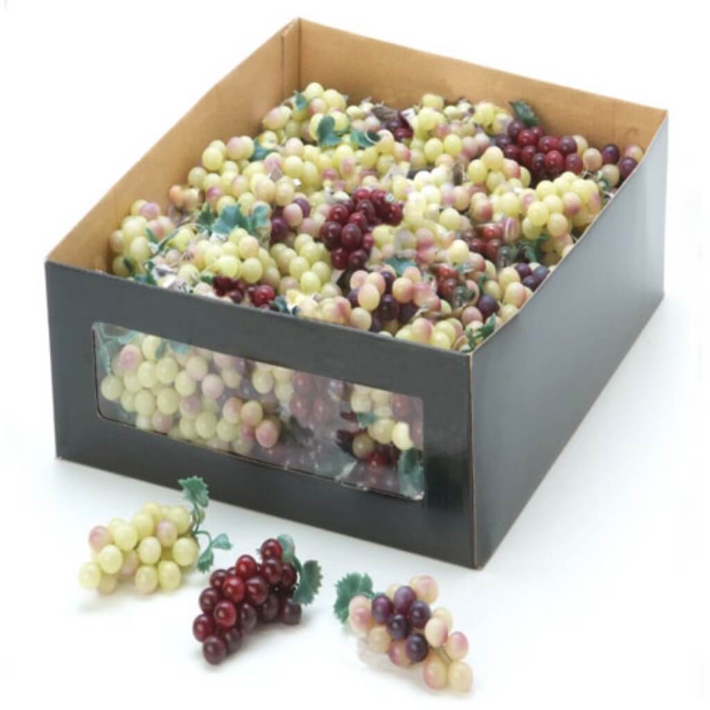 MINI FRUIT GRAPES CLUSTERS 3IN ASSORTED 