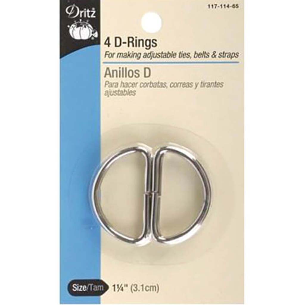 D RING SILVER 1.25IN 4PC 