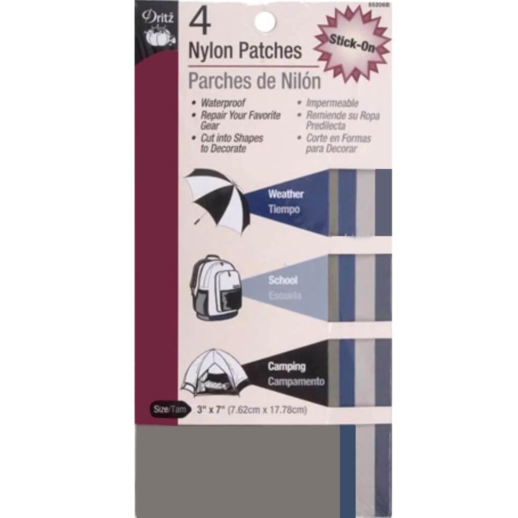 Nylon Stick-On Patches 3 in x 7 in Olive Green &amp; Navy Blue Mix 4 Pieces 