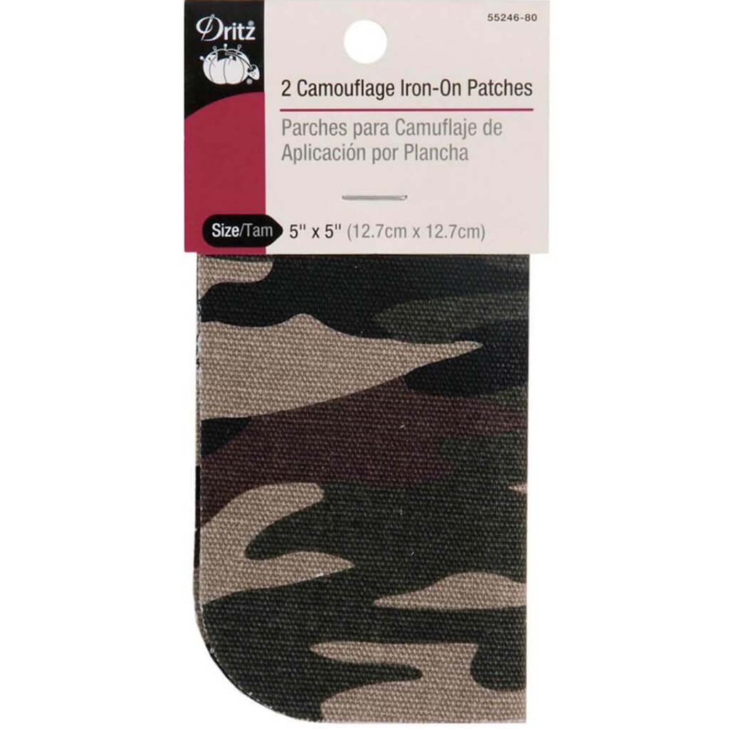 PATCHES IRONON CAMOUFLAGE 2PC 5X5IN 