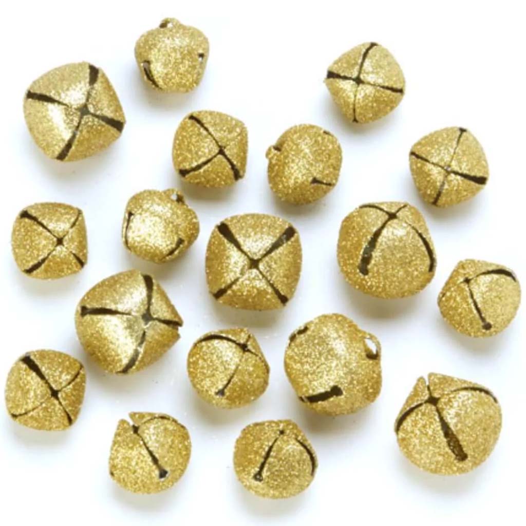 Jingle Bells Gold Assorted Sizes 18 pieces 