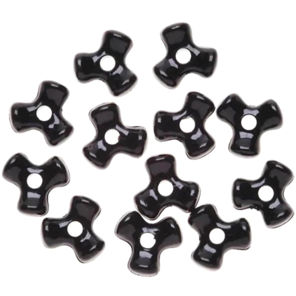 Tri-Beads Black 11mm 100 pieces 