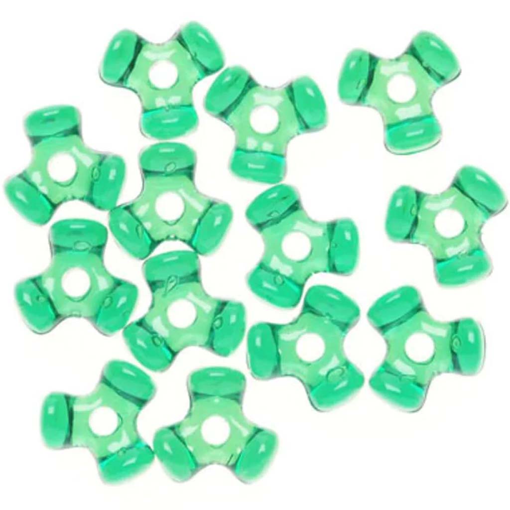 Tri-Beads Christmas Green 11mm 100 pieces 