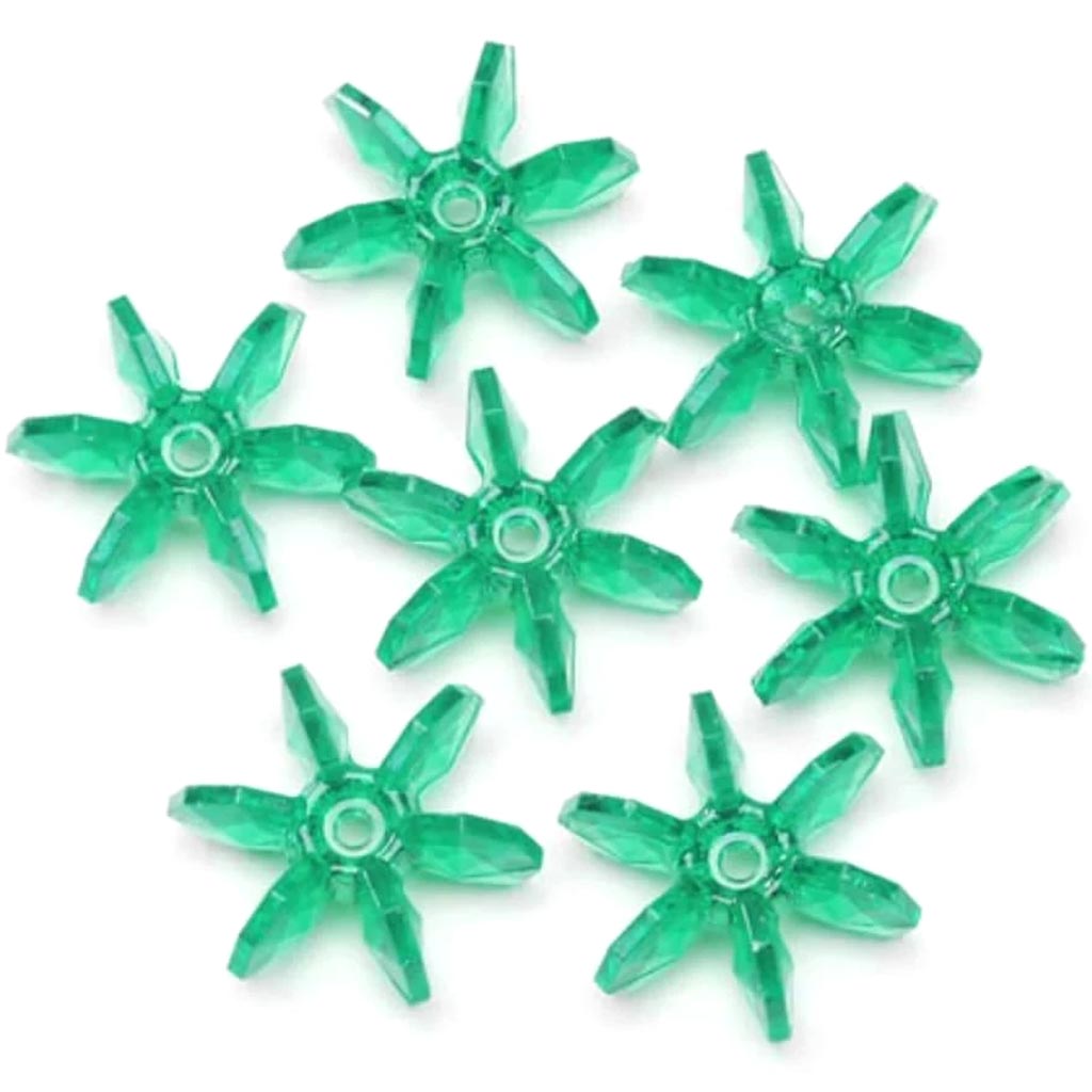 Starflake Beads Transparent Christmas Green 18mm 100 pieces 