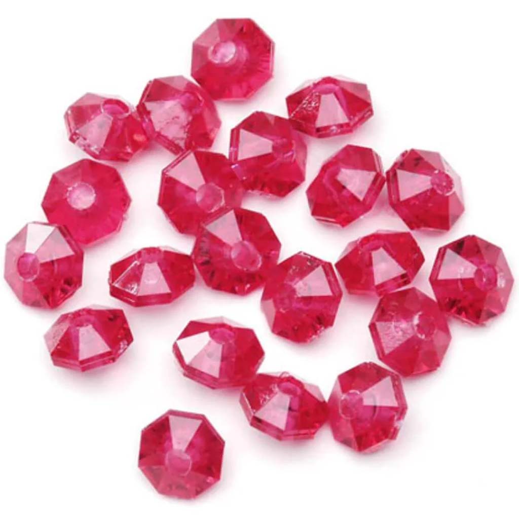 Plastic Beads Faceted Rondelle Christmas Red 6mm 144 pieces 