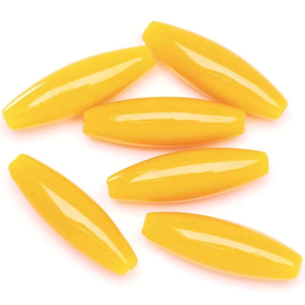 Spaghetti Bead Oval Opaque Orange 19 x 6mm 