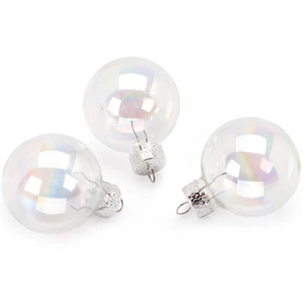 Iridescent Glass Christmas Ball Ornaments 