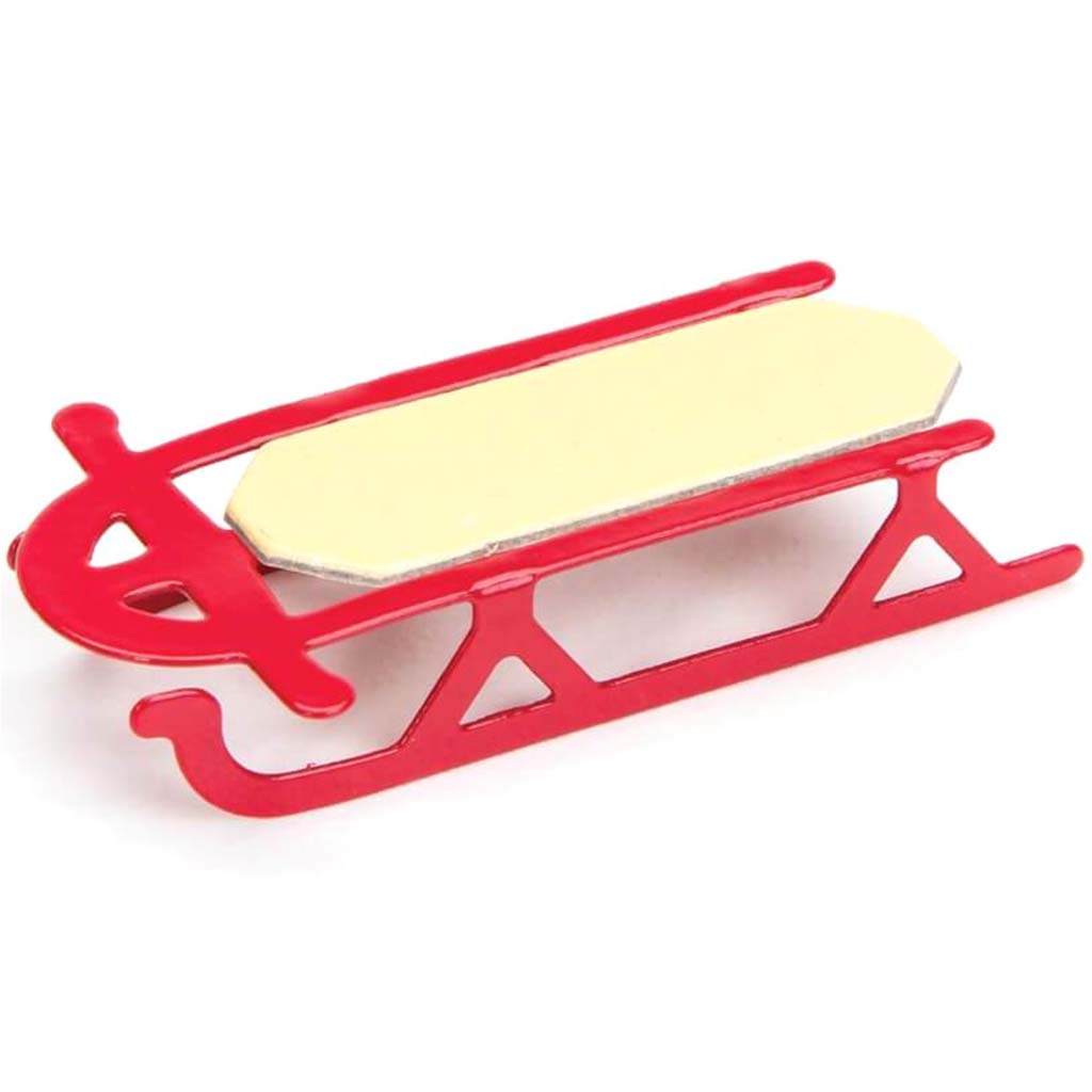 TIMELESS MINIS TOY SLED RED WOOD/METAL 