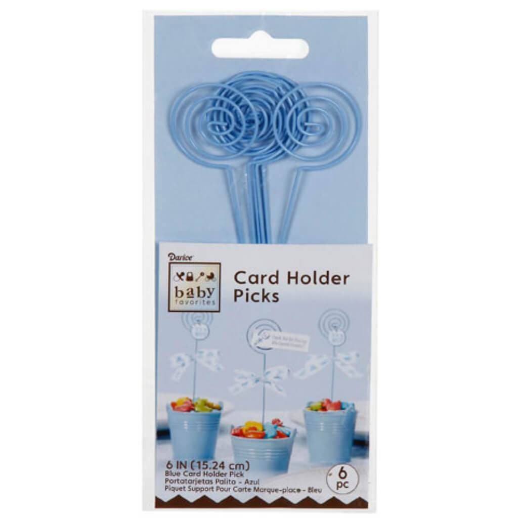 CARD HOLDER PICK 6IN 6PC. BLUE 