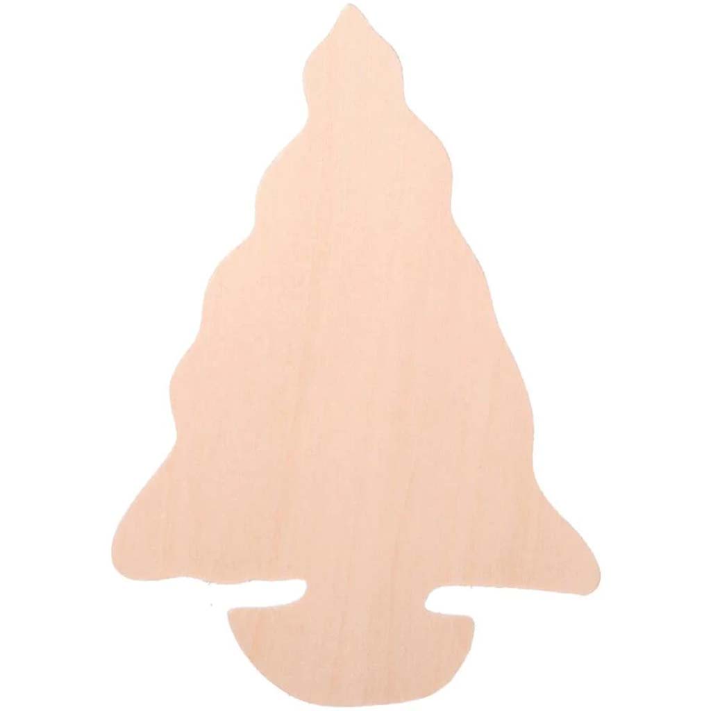 UNFINISH WOOD CUTOUT TREE 4IN 