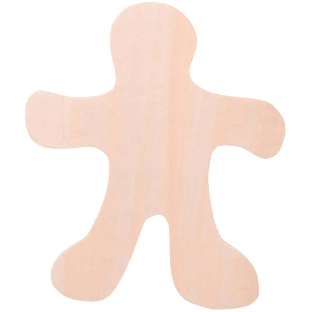 UNFINISH WOOD CUTOUT GINGERBREAD MAN 4IN 