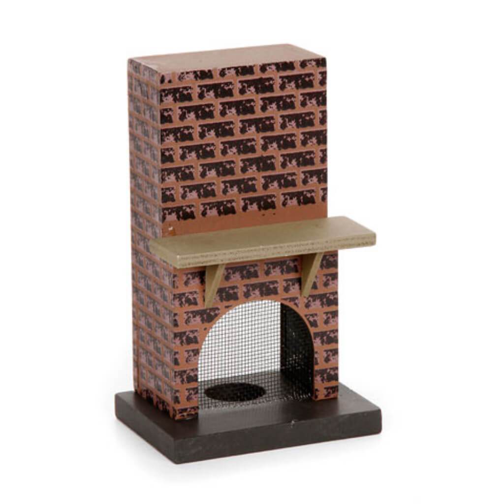 NIGHTLIGHT HOLDER CHIMNEY WOOD BRICK 