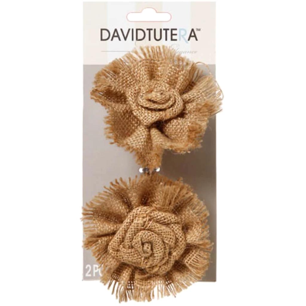 David Tutera Burlap Flower Picks 6 x 3.5 inches 